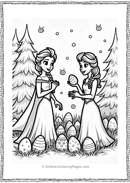 Disney Easter Elsa And Annas Snowy Easter Egg Hunt Free PDF Printable