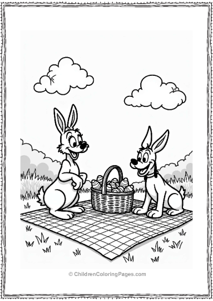 Disney Easter Picnic Scene Free PDF Printable