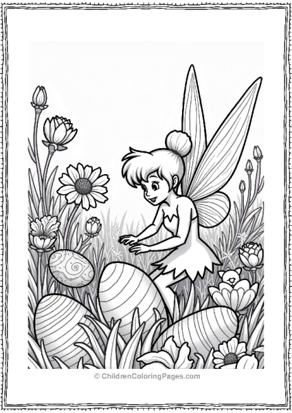 Disney Easter Tinkerbell And Fairies In A Flower Garden Free PDF Printable