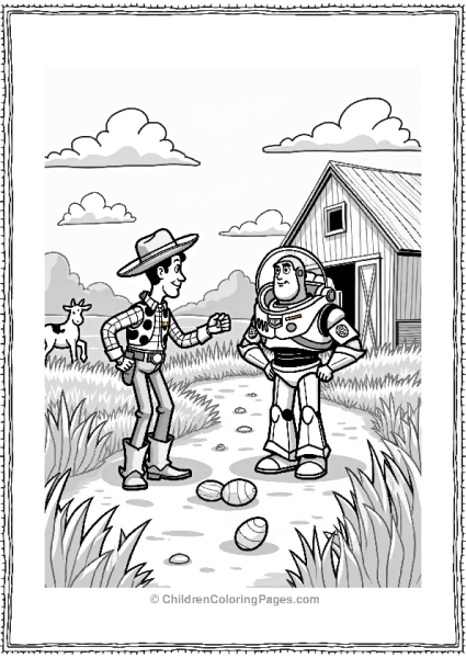Disney Easter Woody And Buzz On The Farm Free PDF Printable