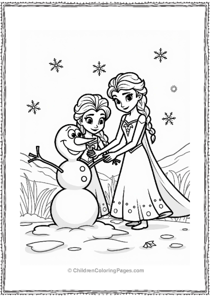 Disney Elsa And Anna Building A Snowman Free PDF Printable