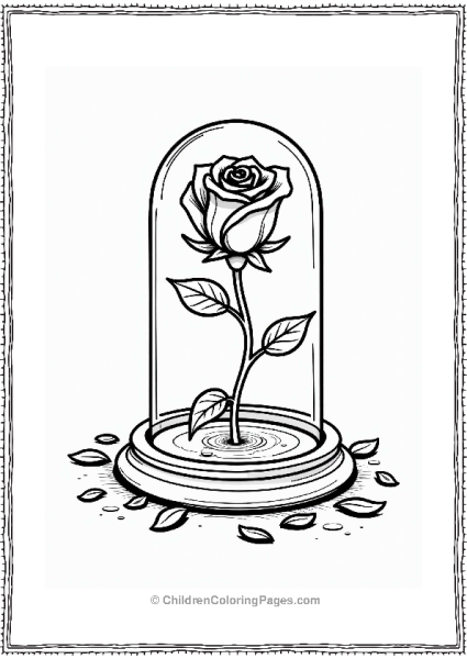Disney Enchanted Rose Under Glass Dome Free PDF Printable