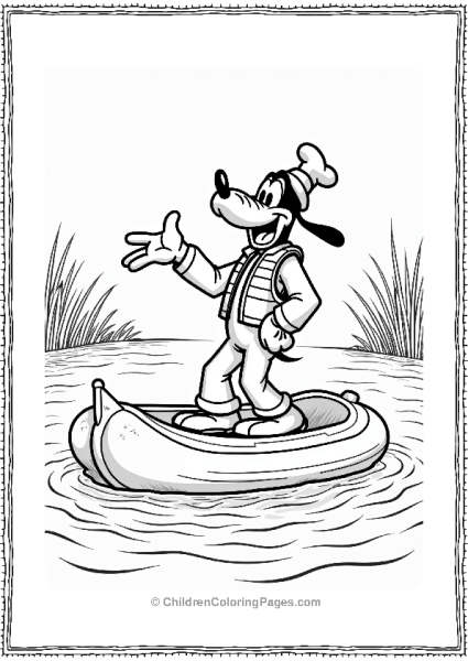 Disney Goofy Sailing On A Raft Free PDF Printable