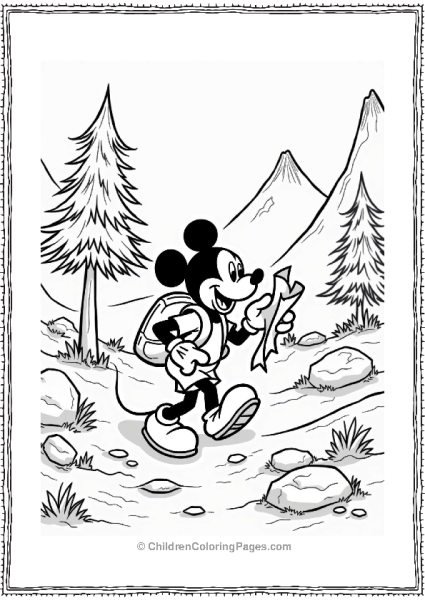Disney Mickey Mouse Hiking A Mountain Trail Free PDF Printable