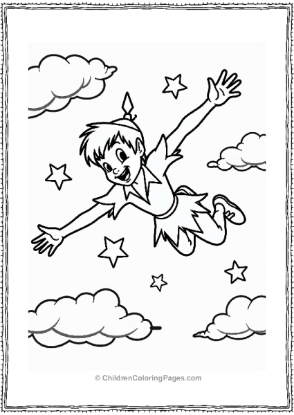 Disney Peter Pan Flying In A Whimsical Night Sky Free PDF Printable