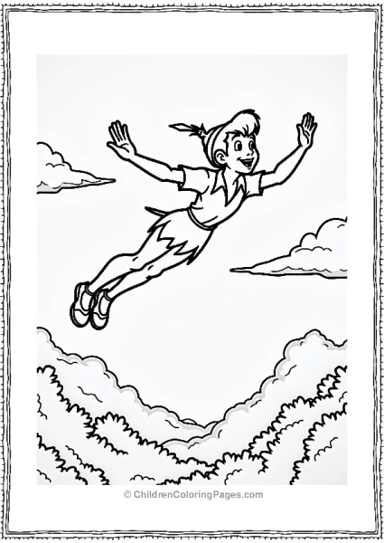 Disney Peter Pan Flying Over Neverland Free PDF Printable
