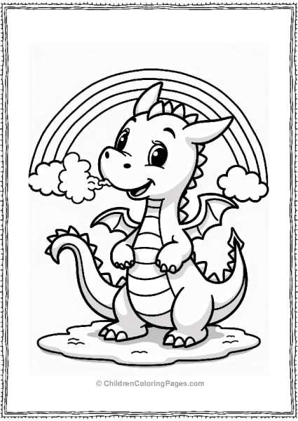 Disney Playful Dragon In A Cloudy Sky Free PDF Printable