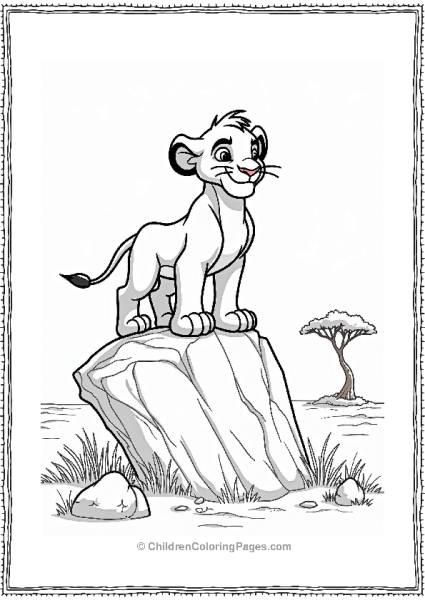 Disney Simba On Pride Rock Free PDF Printable
