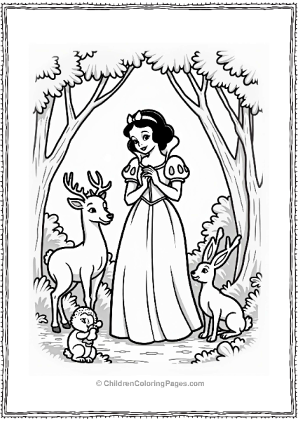 Disney Snow White With Forest Animals Free PDF Printable