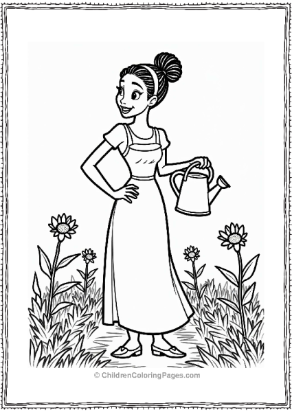 Disney Tiana Tending A Garden Free PDF Printable