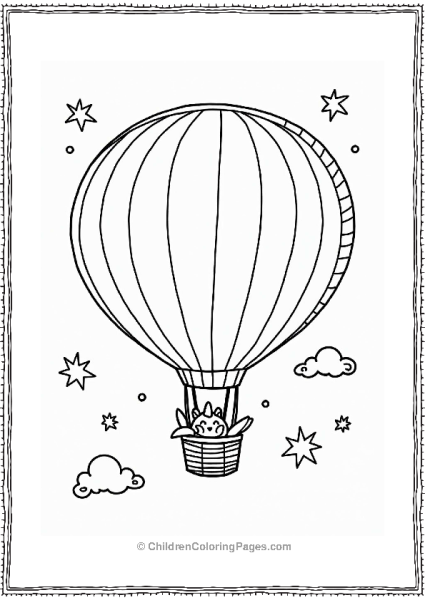Dragon Shaped Hot Air Balloon In The Night Sky Free PDF Printable