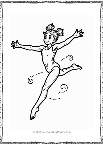 Dynamic Gymnast In Motion Free PDF Printable