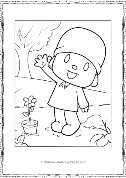 Easy Outline Of Pocoyo Coloring In For Preschoolers Free PDF Printable