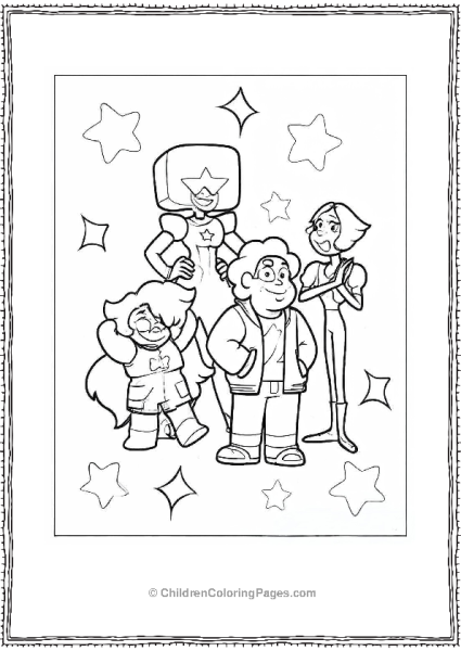Easy Steven Universe Garnet Amethyst And Pearl Coloring Sheet For Kids Free PDF Printable
