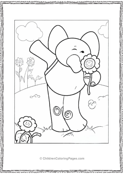 Elly Smelling A Sunflower Free PDF Printable