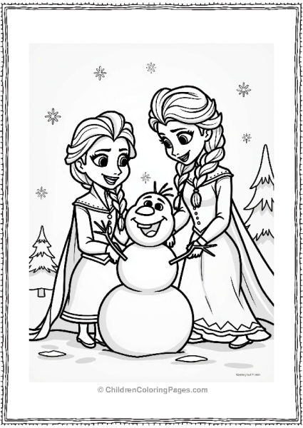 Elsa And Anna Building A Snowman Free PDF Printable