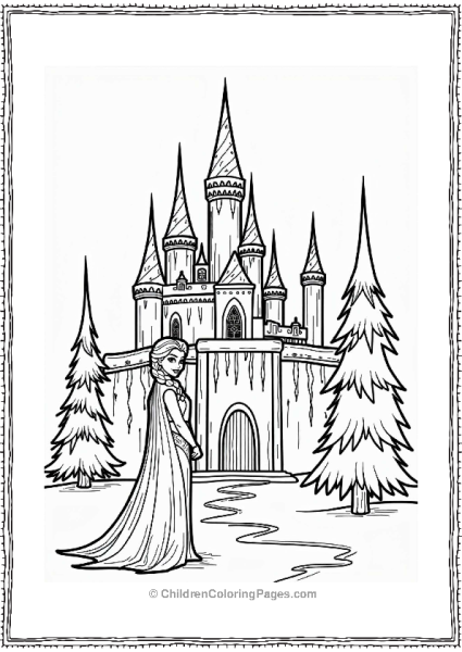 Elsa At The Ice Castle Entrance Free PDF Printable