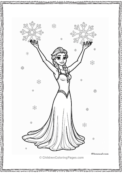 Elsa Casting An Ice Spell Free PDF Printable