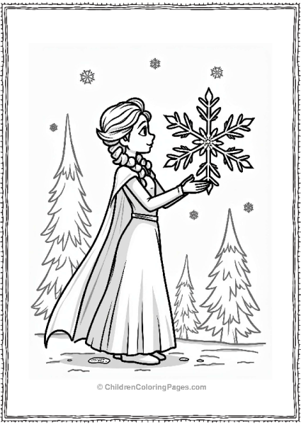 Elsa Holding A Snowflake Free PDF Printable
