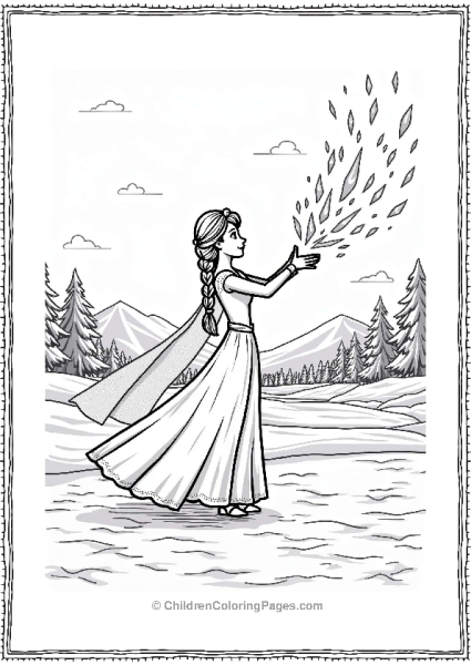 Elsa In A Frosty Landscape Free PDF Printable