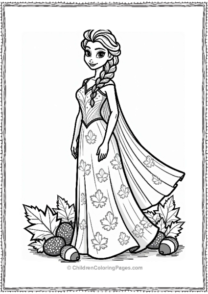 Elsa In A Glowing Autumn Gown Free PDF Printable