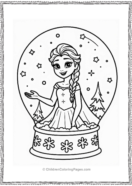 Elsa In A Magic Snow Globe Free PDF Printable
