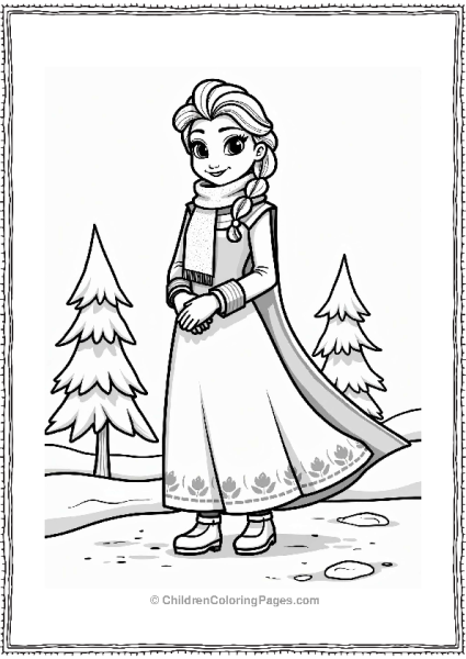 Elsa In A Winter Wonderland Outfit Free PDF Printable