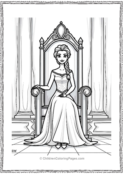 Elsa In The Ice Palace Throne Room Free PDF Printable
