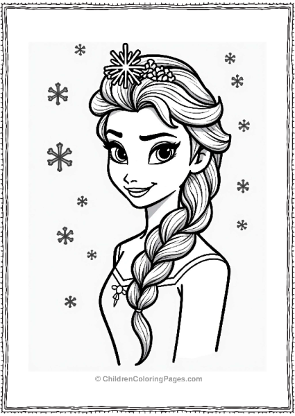 Elsa With Snowflake Crown Free PDF Printable