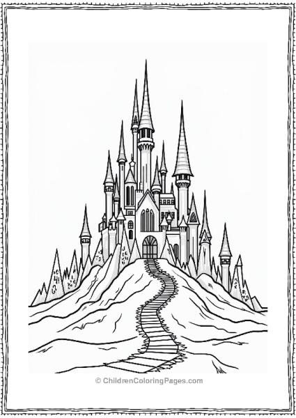 Elsas Ice Castle Coloring Page Free PDF Printable