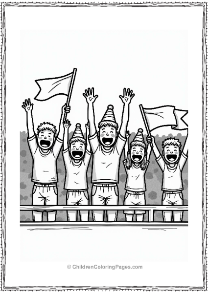 Excited Fans Cheering At A Football Game Free PDF Printable