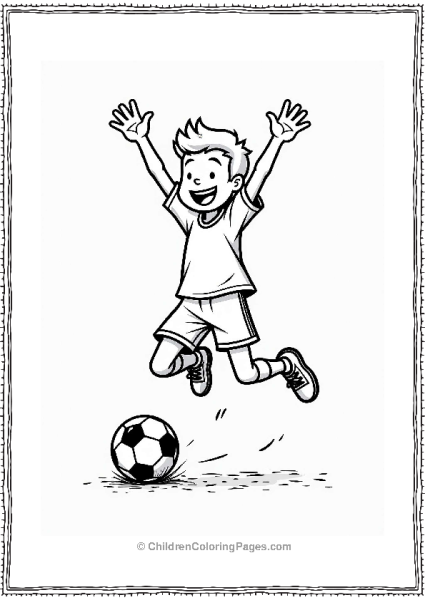 Excited Soccer Player Celebrating A Goal Free PDF Printable