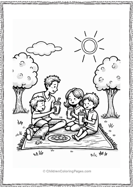 Family Picnic With Milkshakes Free PDF Printable