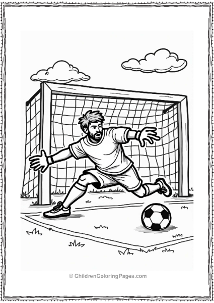 Football Goalkeeper Diving To Save A Ball Free PDF Printable