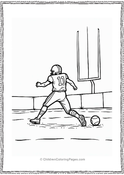 Football Kicker Preparing For A Field Goal Free PDF Printable
