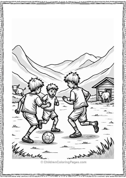 Football Match In A Village Field Free PDF Printable