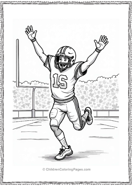 Football Player Celebrating Touchdown Free PDF Printable