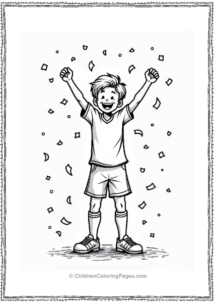 Football Player Celebrating With Confetti Free PDF Printable