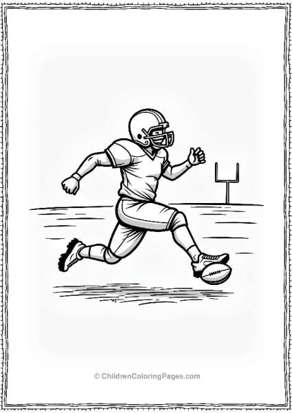 Football Player Mid Kick Illustration Free PDF Printable