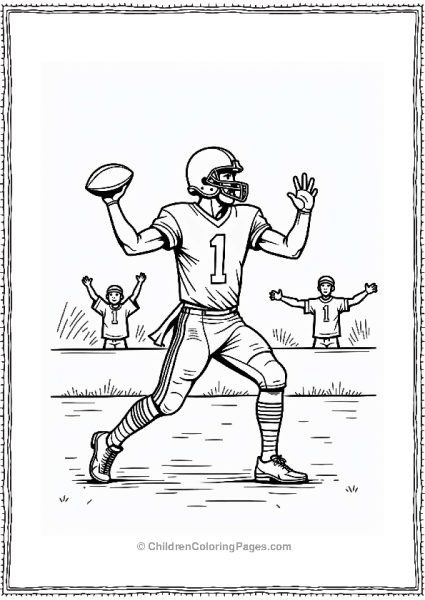 Football Quarterback Throwing A Pass Free PDF Printable