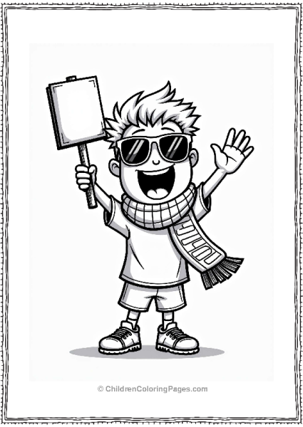 Football Solo Super Fan Shouting Joyfully Free PDF Printable