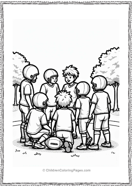 Football Team Huddle Strategy Discussion Free PDF Printable