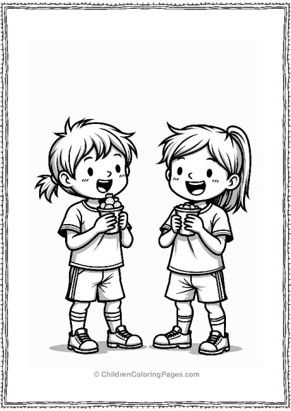 Football Young Fans Cheering With Snacks Free PDF Printable