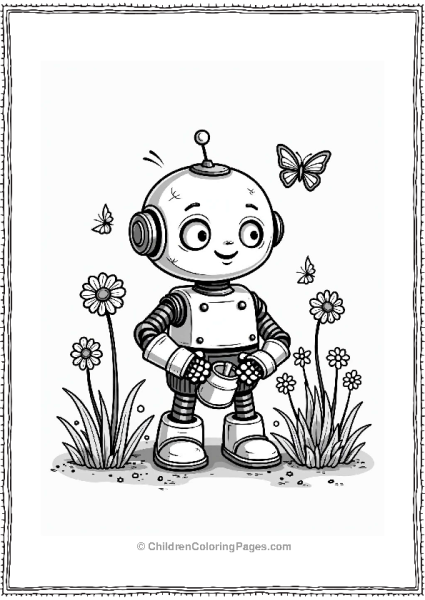 Friendly Robot Gardening Free PDF Printable