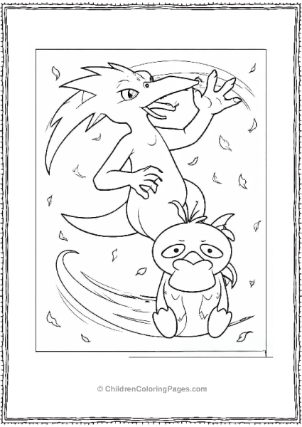 Golduck With Psyduck Free PDF Printable