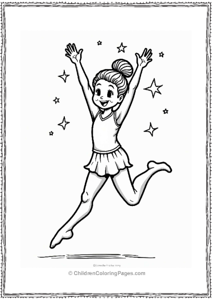 Gymnast Landing With Arms Raised Free PDF Printable