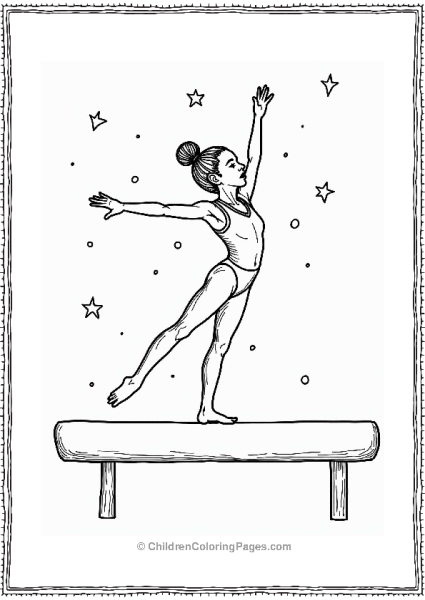 Gymnast On Balance Beam Free PDF Printable