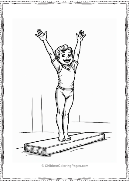 Gymnast Performing Tuck Vault Free PDF Printable