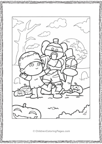 Halloween Themed Pocoyo Coloring Page Free PDF Printable