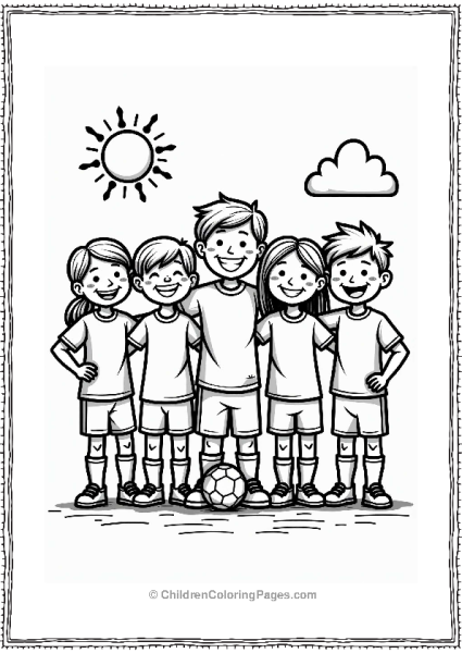 Happy Soccer Team Group Photo Free PDF Printable